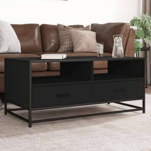 Stolić za kavu crni 100 x 50 x 45 cm konstruirano drvo i metala - Crna 1 Cijena