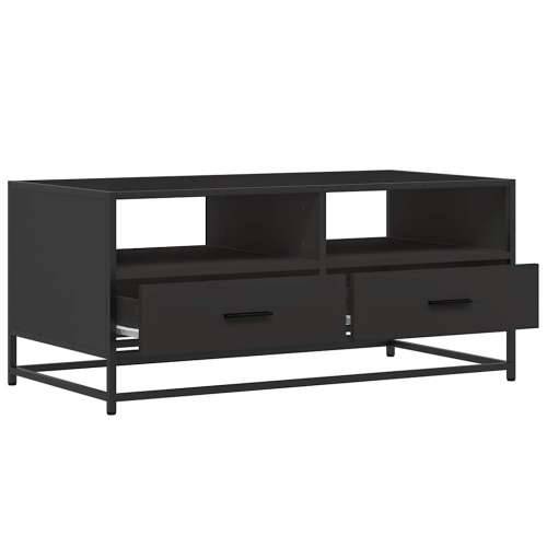 Stolić za kavu crni 100 x 50 x 45 cm konstruirano drvo i metala - Crna 1 Cijena