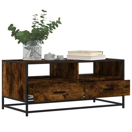 Stolić za kavu boja hrasta 100x50x45 cm od drva i metala - Dimljeni hrast 1 Cijena