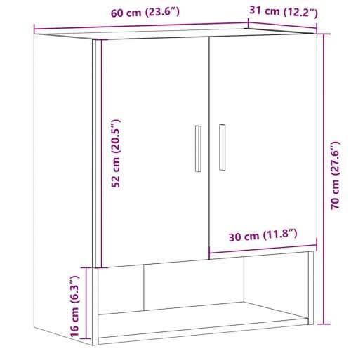 Zidni ormarić staro drvo 60x31x70 cm konstruirano drvo - Staro drvo 1 Cijena