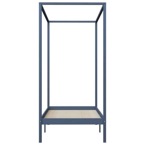 Okvir za krevet s baldahinom od masivne borovine sivi 90x200 cm - Siva 90 x 200 cm Cijena