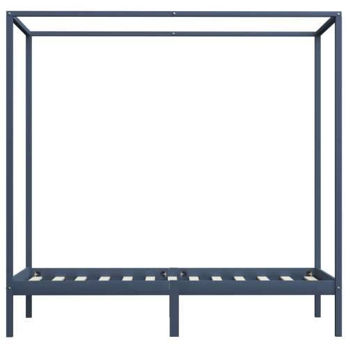 Okvir za krevet s baldahinom od masivne borovine sivi 90x200 cm - Siva 90 x 200 cm Cijena