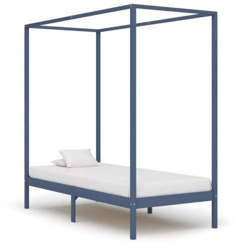 Okvir za krevet s baldahinom od borovine sivi 100 x 200 cm - Siva 100 x 200 cm Cijena