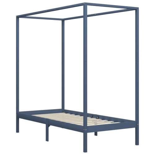 Okvir za krevet s baldahinom od borovine sivi 100 x 200 cm - Siva 100 x 200 cm Cijena