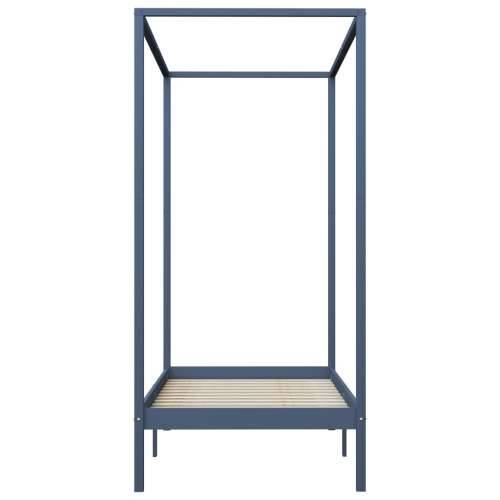 Okvir za krevet s baldahinom od borovine sivi 100 x 200 cm - Siva 100 x 200 cm Cijena