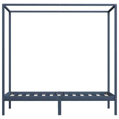 Okvir za krevet s baldahinom od borovine sivi 100 x 200 cm - Siva 100 x 200 cm Cijena