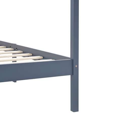 Okvir za krevet s baldahinom od borovine sivi 100 x 200 cm - Siva 100 x 200 cm Cijena