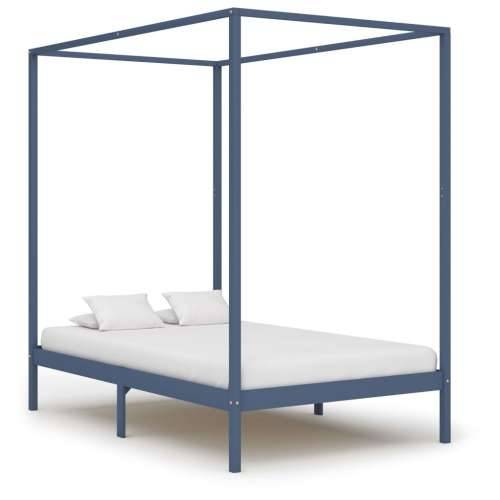 Okvir za krevet s baldahinom od borovine sivi 120 x 200 cm Cijena