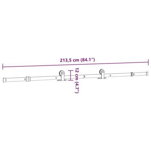 Gornja vodilica za klizna vrata 213,5 cm čelični crni - 213.5 cm 1 Cijena