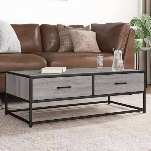 Stolić za kavu siva boja hrasta 100x50x35 cm od drva i metala - Sivi hrast sonoma 1 Cijena