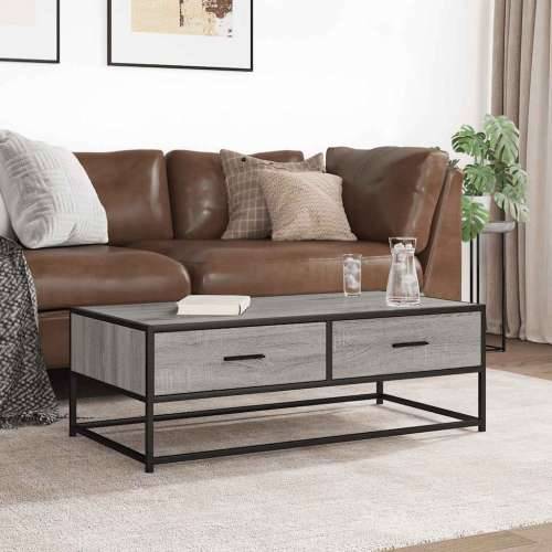 Stolić za kavu siva boja hrasta 100x50x35 cm od drva i metala - Sivi hrast sonoma 1 Cijena