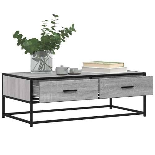 Stolić za kavu siva boja hrasta 100x50x35 cm od drva i metala - Sivi hrast sonoma 1 Cijena