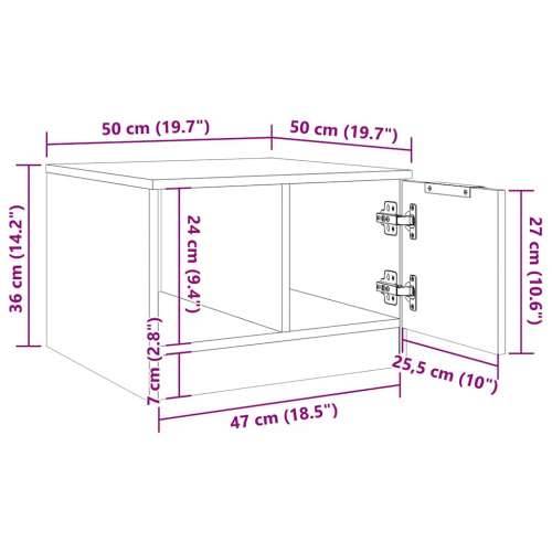 Stolić za kavu boja staro drvo 50x50x36 cm konstruiranog drva - Staro drvo 1 Cijena