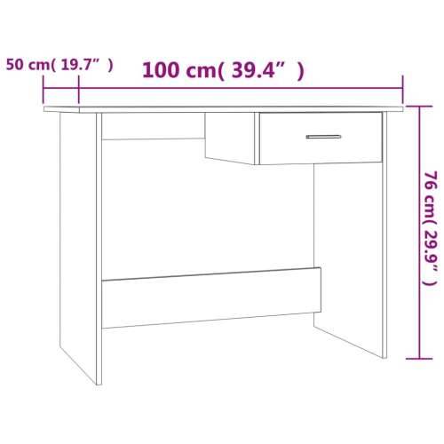 Radni stol siva boja betona 100 x 50 x 76 cm od iverice Cijena