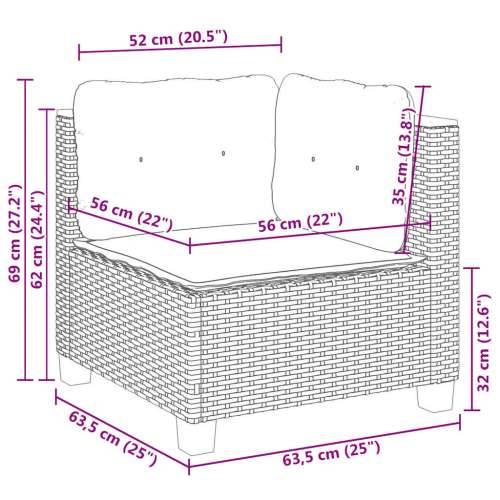 5-dijelni vrtni set sofa s jastucima bež od poliratana - Bež Sa stolom Puno tkanje 1 Cijena