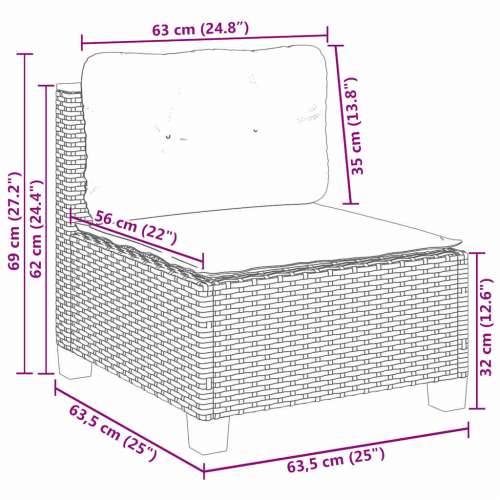 5-dijelni vrtni set sofa s jastucima bež od poliratana - Bež Sa stolom Puno tkanje 1 Cijena