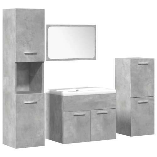 5-dijelni set kupaonskog namještaja siva boja betona drveni - Beton siva 60 x 38.5 x 46 cm 1 Cijena