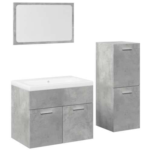 4-dijelni set kupaonskog namještaja siva boja betona drveni - Beton siva 60 x 38.5 x 46 cm 1 Cijena