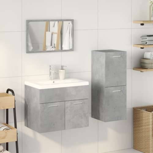 4-dijelni set kupaonskog namještaja siva boja betona drveni - Beton siva 60 x 38.5 x 46 cm 1 Cijena