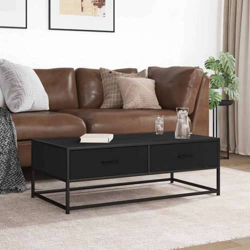 Stolić za kavu crni 100 x 50 x 35 cm konstruirano drvo i metal - Crna 1 Cijena