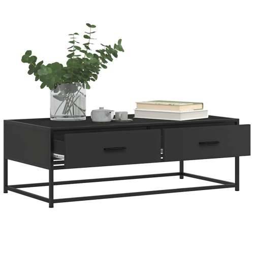 Stolić za kavu crni 100 x 50 x 35 cm konstruirano drvo i metal - Crna 1 Cijena