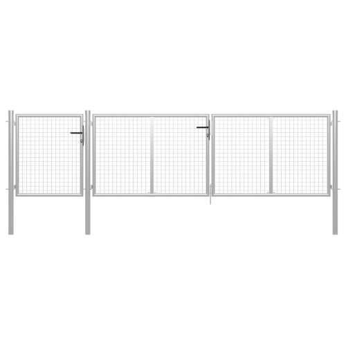 Vrtna vrata čelična 400 x 100 cm srebrna - Srebrno 400 x 100 cm Cijena