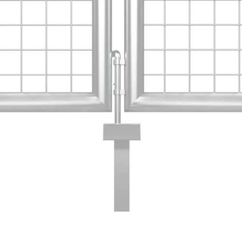 Dvorišna vrata - Vrtna vrata čelična 400 x 100 cm srebrna - Srebrno 400 x 100 cm Cijena