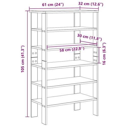 Stalak za cipele boja staro drvo 61x32x105 cm konstruirano drvo - Staro drvo 1 105 cm Cijena