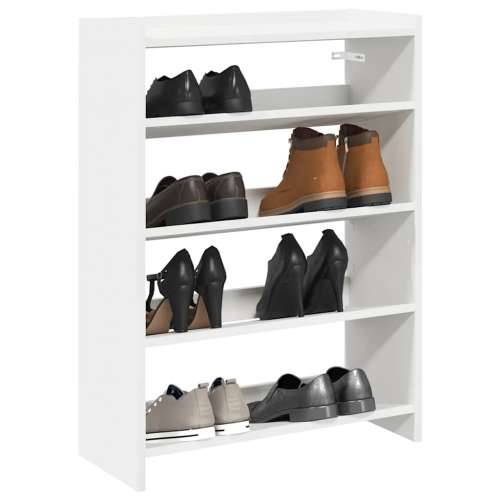 Stalak za cipele bijeli 60x25x81 cm od konstruiranog drva - Bijela 1 81 cm 60 cm Cijena