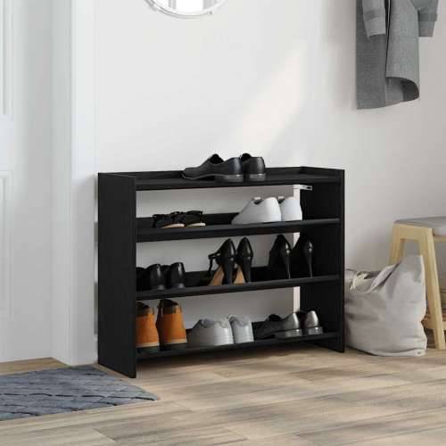 Stalak za cipele crni 80x25x62 cm od konstruiranog drva - Crna 1 62 cm 80 cm Cijena