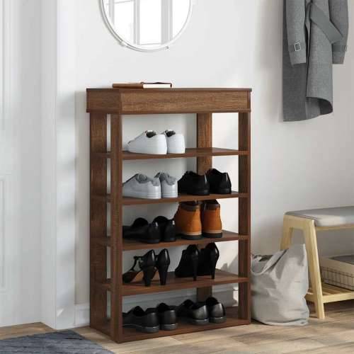 Stalak za cipele Smeđi hrasta 60x30x98 cm konstruirano drvo - Smeđi hrast 1 60 cm Cijena