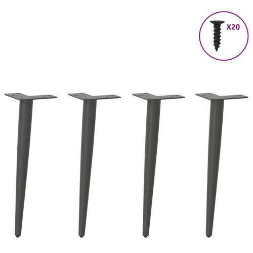 Noge za klub stolić konusnog oblika 4 kom antracit 42-43 cm čelik - Antracit 42-43 cm 1 Cijena