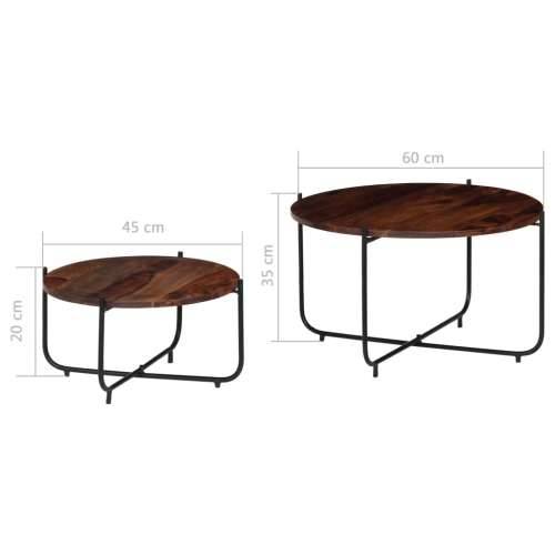 2-dijelni set stolića za kavu od masivnog drva šišama 60x35 cm Cijena