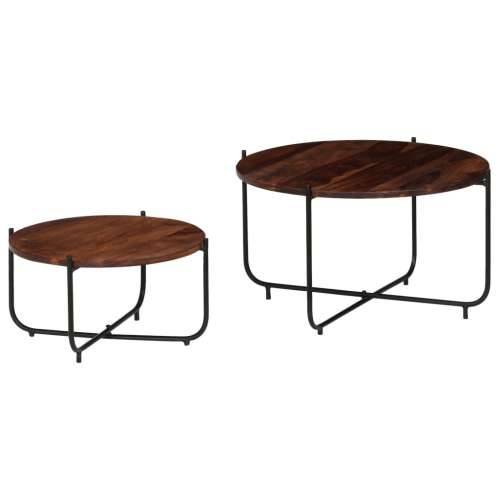 2-dijelni set stolića za kavu od masivnog drva šišama 60x35 cm Cijena