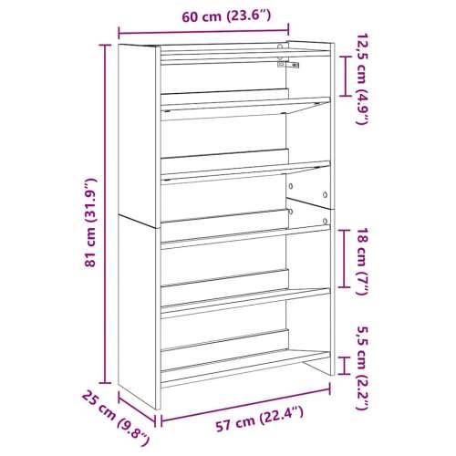 Stalak za cipele crni 60x25x100 cm od konstruiranog drva - Crna 1 100 cm 60 cm Cijena