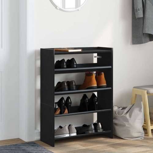 Stalak za cipele crni 60x25x81 cm od konstruiranog drva - Crna 1 81 cm 60 cm Cijena