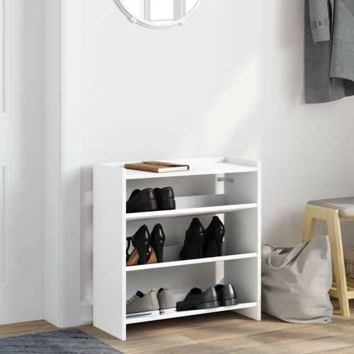 Stalak za cipele bijeli 60x25x62 cm od konstruiranog drva - Bijela 1 62 cm 60 cm Cijena