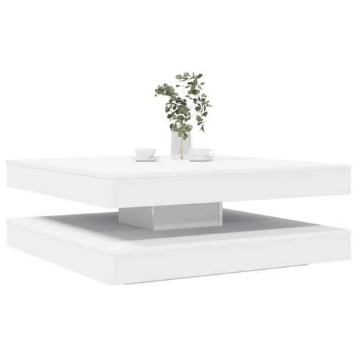 Stol za kavu rotirajući za 360 stupnjeva bijeli 90x90x34,5 cm - Bijela 90 x 90 x 34.5 cm 1 Cijena