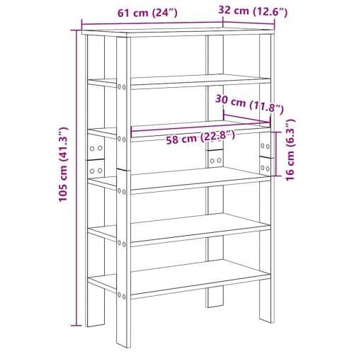 Stalak za cipele boja betona 61x32x105 cm konstruirano drvo - Beton siva 1 105 cm Cijena