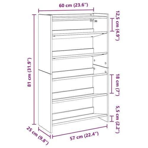 Stalak za cipele boja hrasta 60x25x100 cm konstruirano drvo - Smeđi hrast 1 100 cm 60 cm Cijena