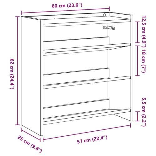 Stalak za cipele bijeli 80x25x100 cm od konstruiranog drva - Bijela 1 100 cm 80 cm Cijena