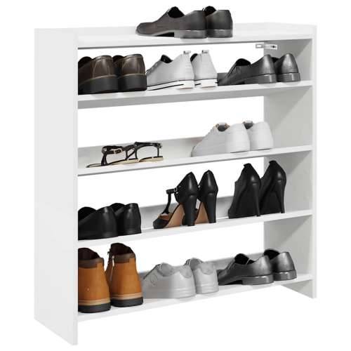 Stalak za cipele bijeli 80x25x81 cm od konstruiranog drva - Bijela 1 81 cm 80 cm Cijena
