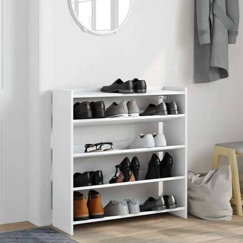 Stalak za cipele bijeli 80x25x81 cm od konstruiranog drva - Bijela 1 81 cm 80 cm Cijena