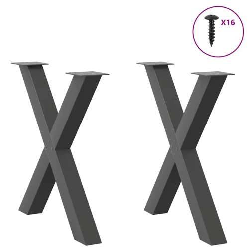 Noge za blagovaonski stol u obliku slova X, 2 kom, antracit, 70 x (72-73) cm, čelik - Antracit 70 x (72-73) cm (80 mm) 2 1 Cijena