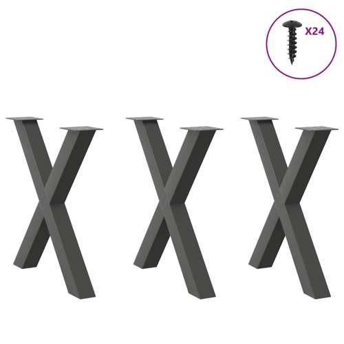 Noge za blagovaonski stol u obliku slova X, 3 kom, antracit, 70 x (72-73) cm, čelik - Antracit 70 x (72-73) cm (80 mm) 3 1 Cijena