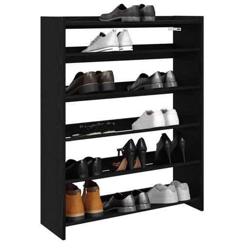 Stalak za cipele crni 80x25x100 cm od konstruiranog drva - Crna 1 100 cm 80 cm Cijena