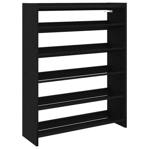 Stalak za cipele crni 80x25x100 cm od konstruiranog drva - Crna 1 100 cm 80 cm Cijena