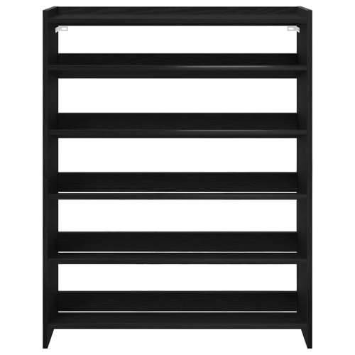 Stalak za cipele crni 80x25x100 cm od konstruiranog drva - Crna 1 100 cm 80 cm Cijena