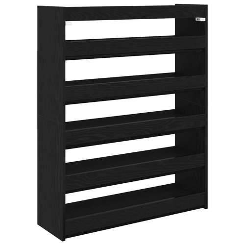 Stalak za cipele crni 80x25x100 cm od konstruiranog drva - Crna 1 100 cm 80 cm Cijena