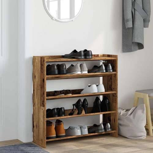 Stalak za cipele boja staro drvo 80x25x81 cm konstruirano drvo - Staro drvo 1 81 cm 80 cm Cijena